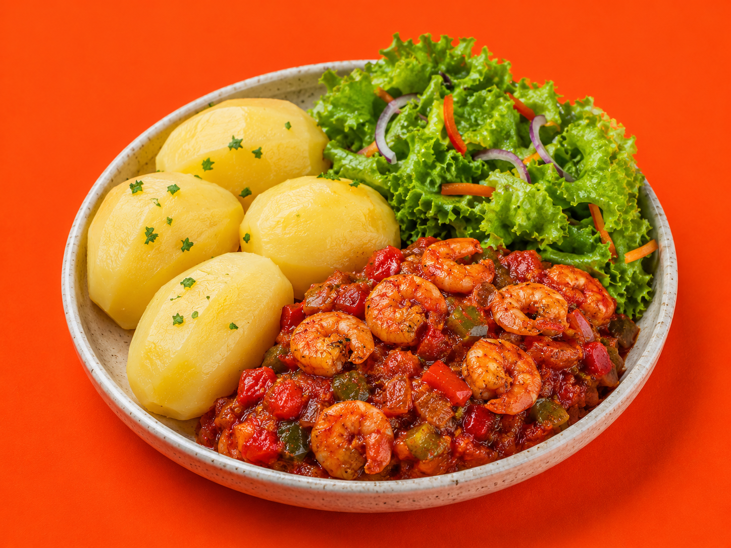 Boiled Potatoes with Shrimp Sauce from The Grills Corner Unilag Lagos